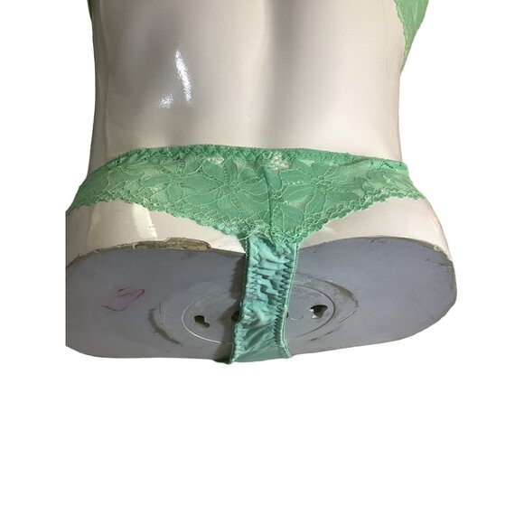 Lace Covered Mint Green Push-Up Bra and Thong Panty Set**Sissy*Femboy*38C*New - Picture 7 of 7